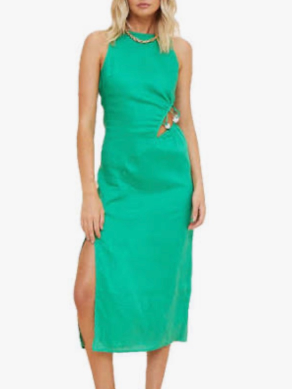 SUBOO ELODIE MIDI DRESS GREEN NWT